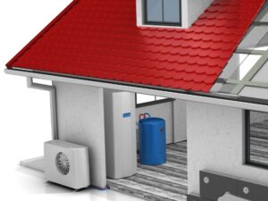 House With Frozen Air Heat Pump